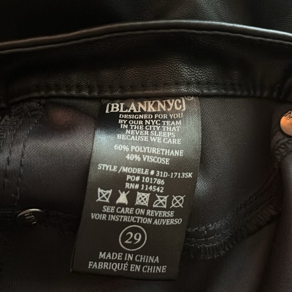 BlankNYC Leather Pants Size 29 - Picture 7 of 7